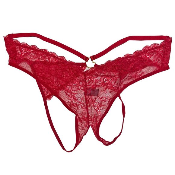 Frederick's of Hollywood Lover Bra & Panty Set Size 1X/2X Red Lace Hearts NEW - Picture 7 of 9